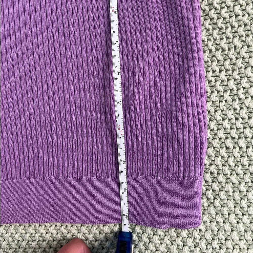 Uniqlo Violet Ribbed Cropped Mock Neck Top - Picture 3 of 7